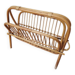 Porte - revues pliable en rotin - vintage