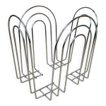 Porte revue postmoderne m�tal chrom� ann�es 80