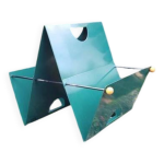 Porte revue vintage mtal tle plie peinture verte