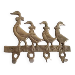 Porte torchons ou porte clefs mural en laiton canards