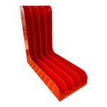 Porte - vinyles ou porte - revues vintage plastique orange