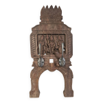 Portemanteau 2 patres sur frise divinits en teck