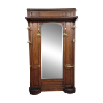 Important portemanteau ancien en noyer massif