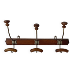 Portemanteau mural ancien en bois et mtal