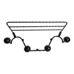 Portemanteau mural vintage en fer forg 4 patres, 55 cm
