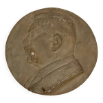 Portrait mdaillon en pltre par charles filleul profil d'homme 1901