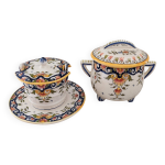 Pot � beurre et sucrier d�cor rouen