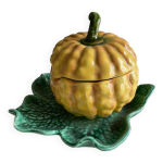 Pot de confiture antique citrouille majolique