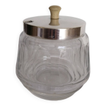 Pot à confitures, confiturier, sucrier, en cristal et métal argenté Pot à confitures, confiturier, sucrier, en cristal et métal argenté