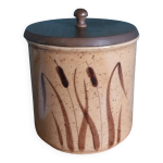 Pot couvert poubelle de table en c�ramique et bois