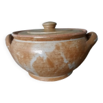 Pot couvert sucrier en gr�s de puisaye