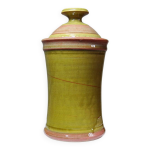 Pot d�coratif boite � �pices en gr�s �maill� vintage bicolore artisanal