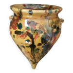 Pot jarre en terre cuite, jaspé, poterie provençale ou catalane à suspendre Pot jarre en terre cuite, jaspé, poterie provençale ou catalane à suspendre