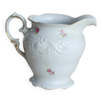 Pot � lait vintage porcelaine blanche motif fleuri romantique