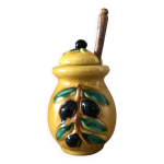 Pot  olives avec cuillre vallauris