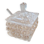 Pot  sucre ou autre condiment vintage (70s) en cristal avec couvercle