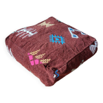 Pouf berbre marron motifs bohme