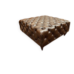 Pouf chesterfield hocker marron