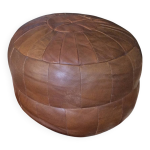 Pouf en cuir patchwork