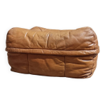 Pouf en cuir vintage