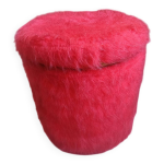Pouf en fausse fourrure vintage