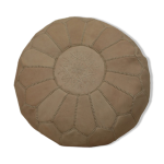 Pouf marocain en cuir naturel