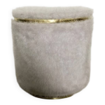 Pouf moumoute laiton vintage