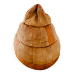 Pouf en patchwork de cuir 70s vintage
