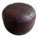 Pouf / pouf patchwork marron fonc vintage