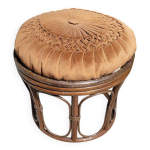 Pouf en rotin et bambou