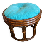 Pouf en rotin vintage