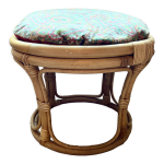 Pouf en rotin vintage
