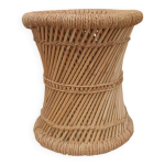 Pouf ou table d'appoint en bambou et jute
