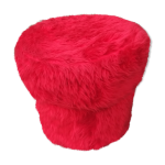 Pouf tissu moumoute rouge Pouf tissu moumoute rouge