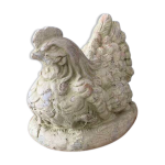 Poule en terre cuite �maill�e