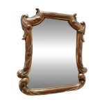 Pozzi paris - petit miroir ancien bronze xixe style rocaille