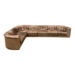 Prachtige de sede ds11, 7 - delige set in bruin patchwork Prachtige de sede ds11, 7 - delige set in bruin patchwork