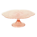 Présentoir à gâteaux art déco rose en verre dépression standard 33 cm Présentoir à gâteaux art déco rose en verre dépression standard 33 cm