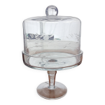 Prsentoir  gteau, cloche sur pied en verre
