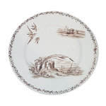 Présentoir à gäteaux en faïence de creil et montereau modèle marine, terre de fer, compotier Présentoir à gäteaux en faïence de creil et montereau modèle marine, terre de fer, compotier