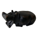 Presse papier sculpture statuette zoomorphe en pierre hippopotame bouche ou