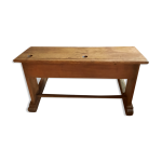 Pupitre d'colier en bois deux places