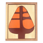 Puzzle graphique en bois   arbre  , annes 70