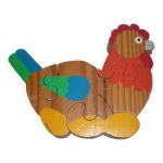 Puzzle poule en bois 4 pie ces
