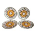 Quatre assiettes  fromages vintage  fleurs