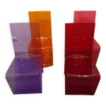 Quatre chaises pli chair de roche bobois design maurice marty