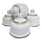 Quatre cloches  fromage mtal maill blanc dbut xxme
