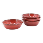 Quatre coupelles à dessert en céramique rouge de vallauris, années 70 Quatre coupelles à dessert en céramique rouge de vallauris, années 70
