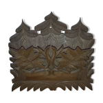 Range courrier bois sculpt fort noire