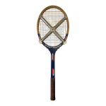 Raquette ancienne tennis intersport bois + protection mtal vintage